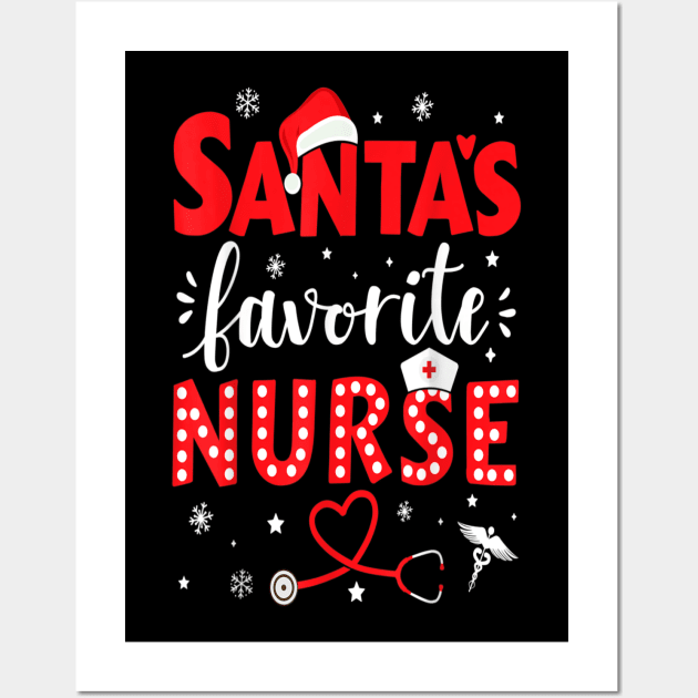 Santa Favorite Nurse Christmas Vibes Happy Holiday Wall Art by Ripke Jesus